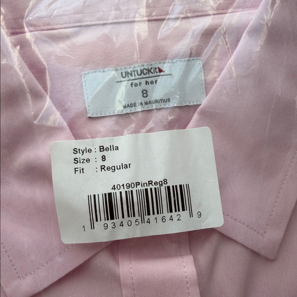 UNTUCKit Bella Pink Wrinkle Free Shirt NWT Size 8 Regular Fit - Picture 2 of 3